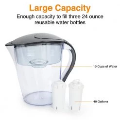 HDX 10-Cup Large Water Filter Pitcher, BPA Free 17 HDX 10-Cup Large Water Filter Pitcher, BPA Free -HDX Sales grey hdx water filter pitchers hs530 1d 1000