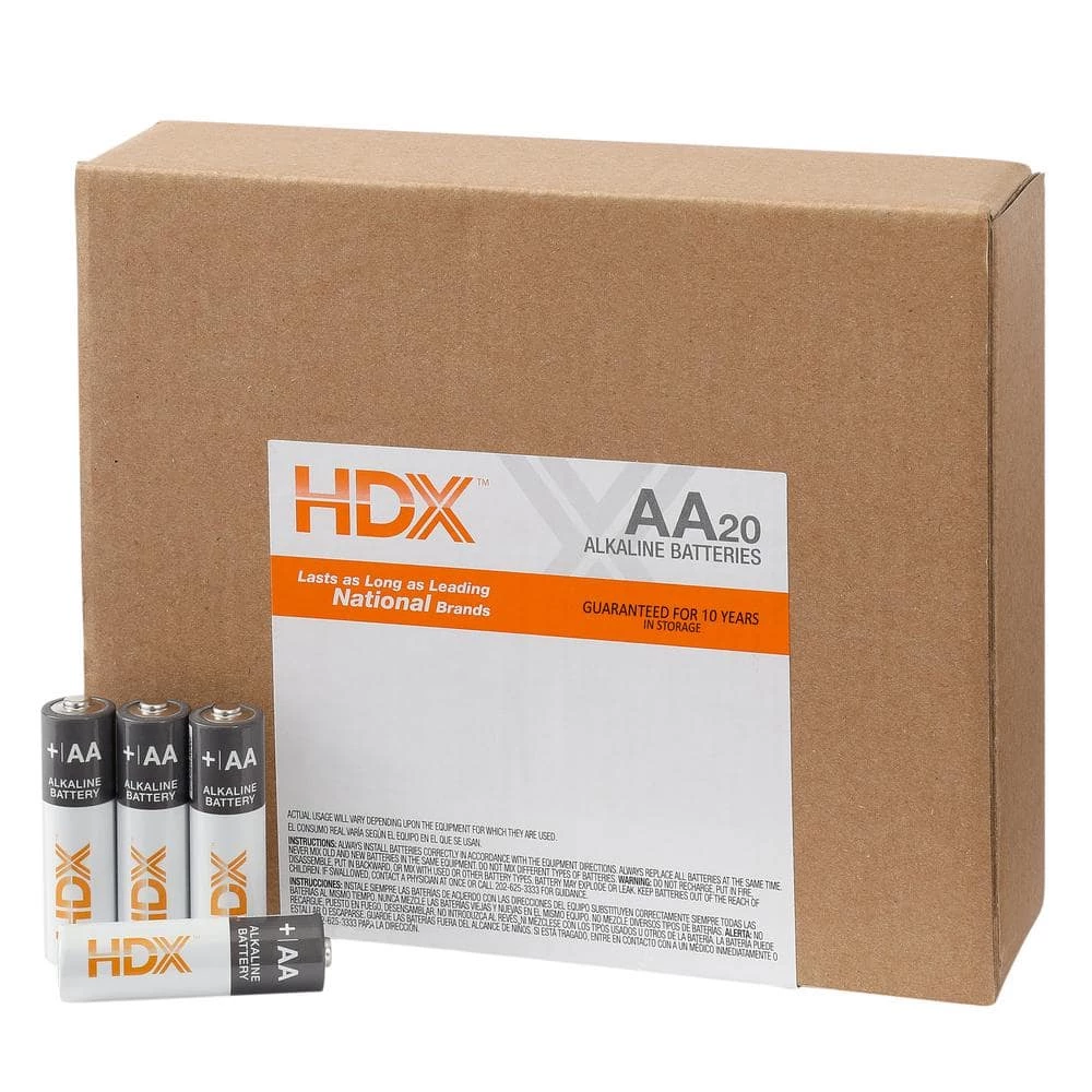 HDX Alkaline AA Battery (20-Pack) 4 HDX Alkaline AA Battery (20-Pack) - Image 4