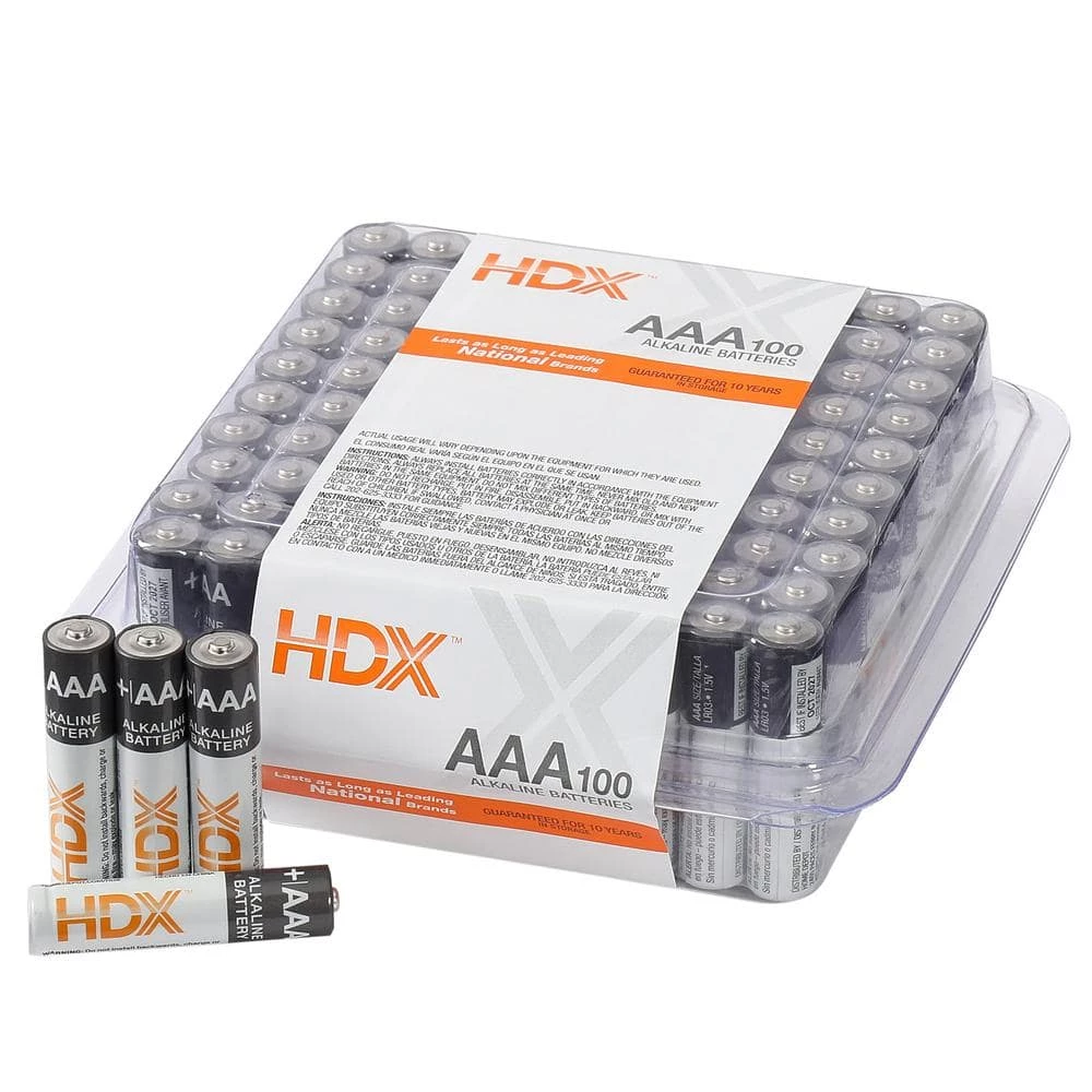 HDX AAA Alkaline Battery (100-Pack) 2 HDX AAA Alkaline Battery (100-Pack) - Image 2