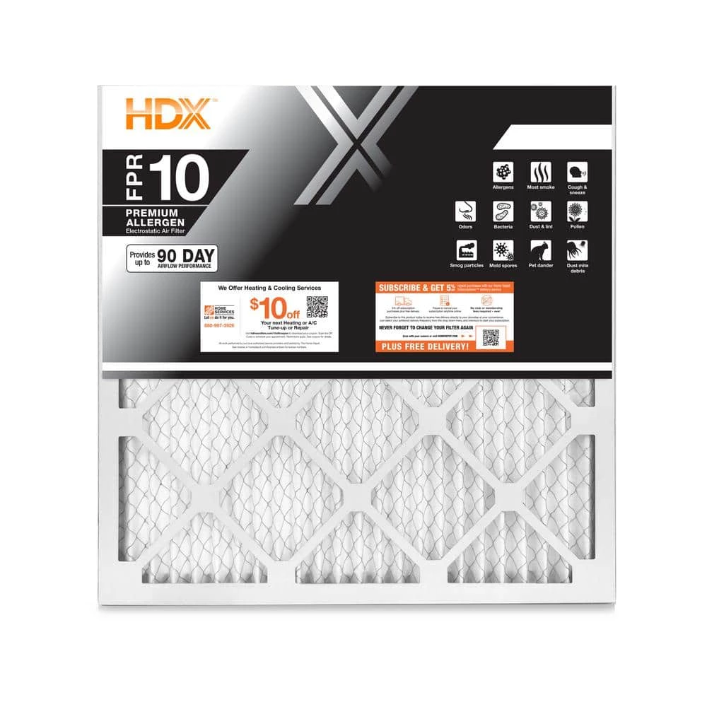HDX 14 in. x 14 in. x 1 in. Premium Pleated Air Filter FPR 10 (Case of 12) 1 HDX 14 in. x 14 in. x 1 in. Premium Pleated Air Filter FPR 10 (Case of 12)