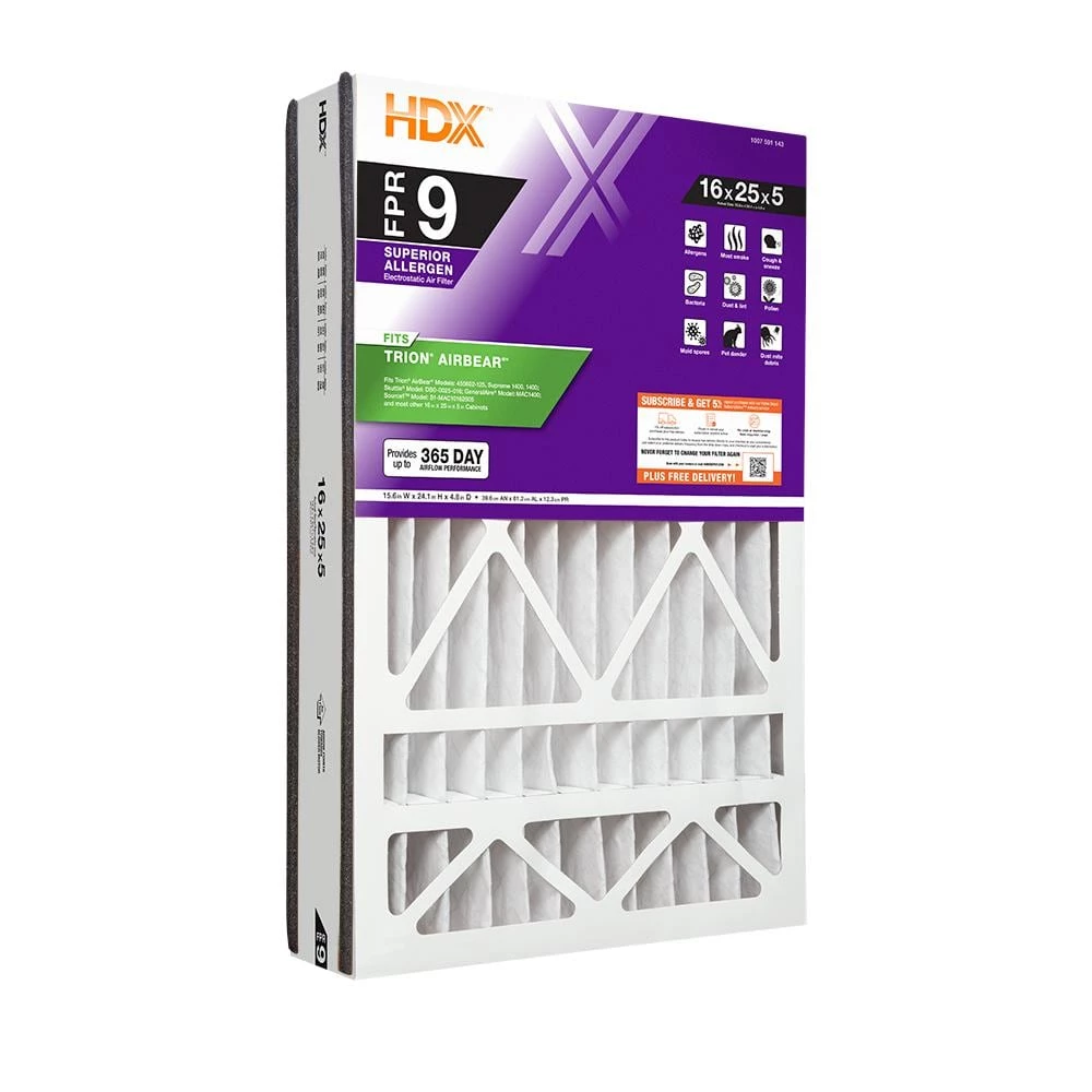 HDX 16 in. x 25 in. x 5 in. Trion AirBear Replacement Pleated Air Filter FPR 9 4 HDX 16 in. x 25 in. x 5 in. Trion AirBear Replacement Pleated Air Filter FPR 9 - Image 4