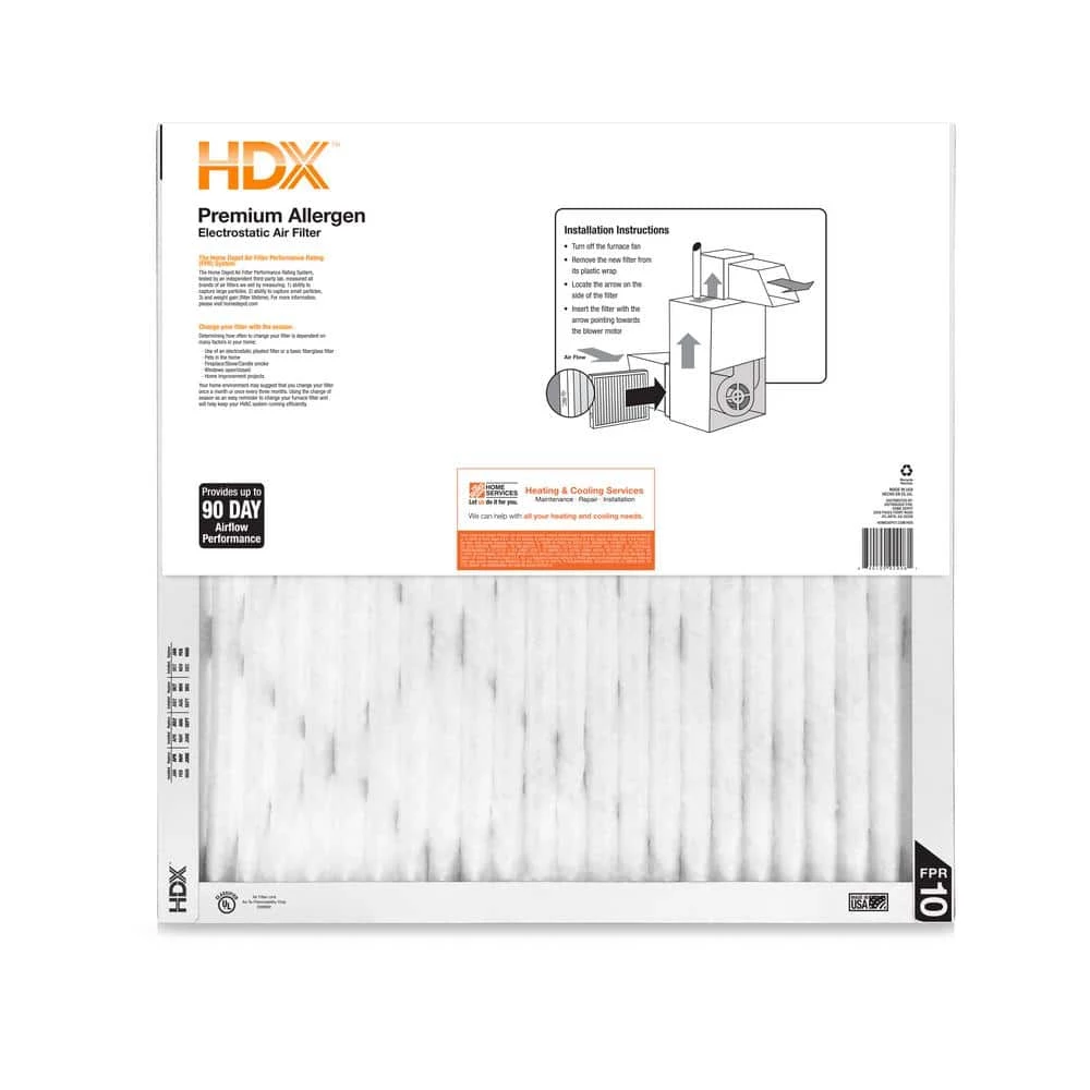 HDX 12 in. x 12 in. x 1 in. Premium Pleated Air Filter FPR 10 3 HDX 12 in. x 12 in. x 1 in. Premium Pleated Air Filter FPR 10 - Image 3