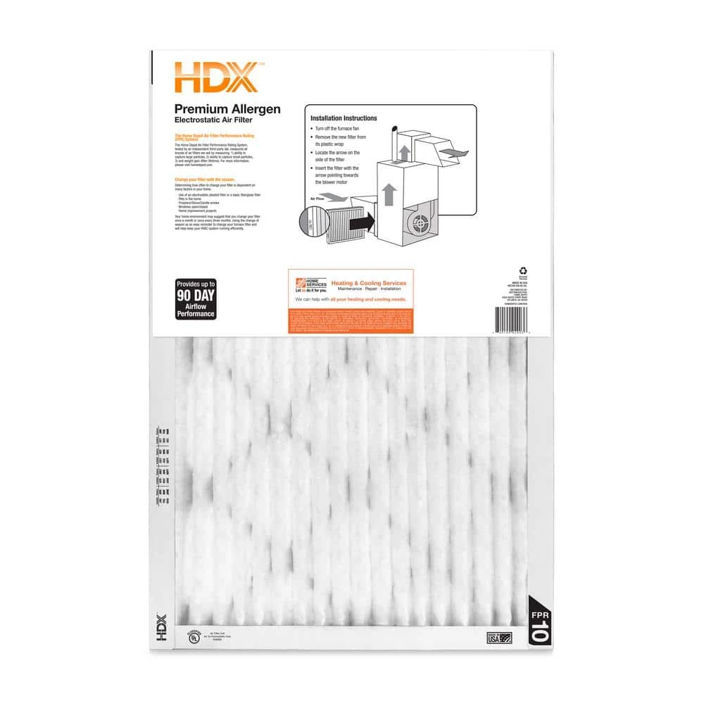 HDX 15 in. x 20 in. x 1 in. Premium Pleated Air Filter FPR 10 3 HDX 15 in. x 20 in. x 1 in. Premium Pleated Air Filter FPR 10 - Image 3