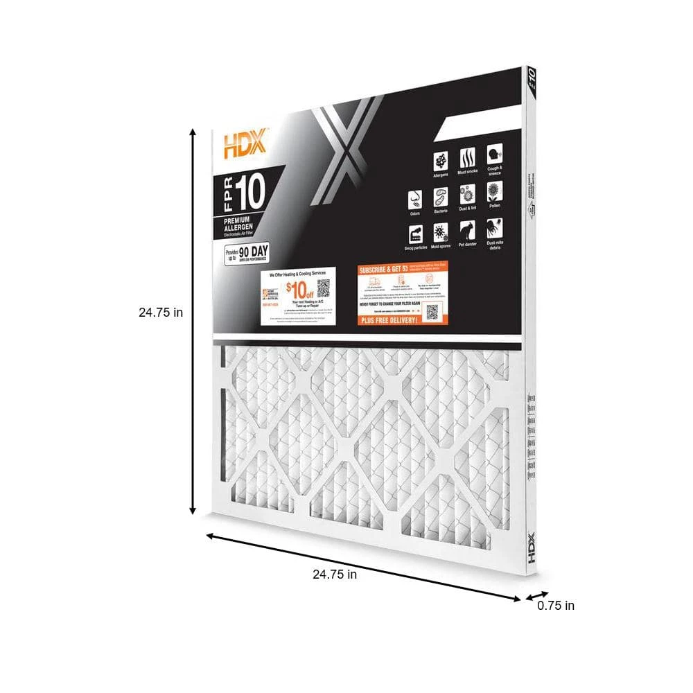 HDX 25 in. x 25 in. x 1 in. Premium Pleated Air Filter FPR 10 2 HDX 25 in. x 25 in. x 1 in. Premium Pleated Air Filter FPR 10 - Image 2