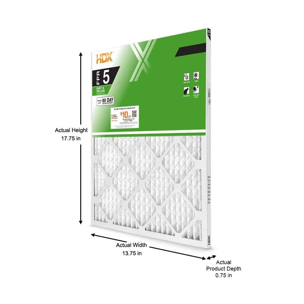 HDX 14 in. x 18 in. x 1 in. Standard Pleated Air Filter FPR 5 2 HDX 14 in. x 18 in. x 1 in. Standard Pleated Air Filter FPR 5 - Image 2