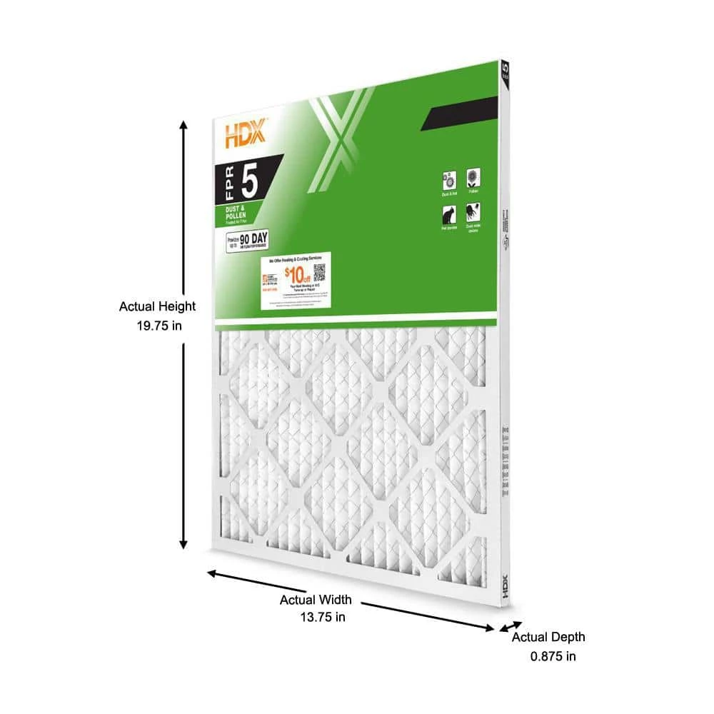 HDX 14 in. x 20 in. x 1 in. Standard Pleated Air Filter FPR 5 2 HDX 14 in. x 20 in. x 1 in. Standard Pleated Air Filter FPR 5 - Image 2