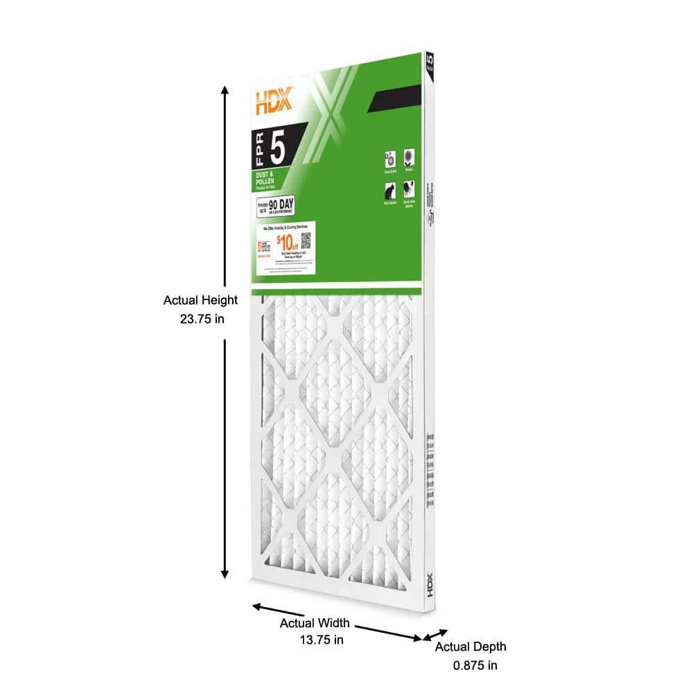 HDX 14 in. x 24 in. x 1 in. Standard Pleated Air Filter FPR 5 2 HDX 14 in. x 24 in. x 1 in. Standard Pleated Air Filter FPR 5 - Image 2
