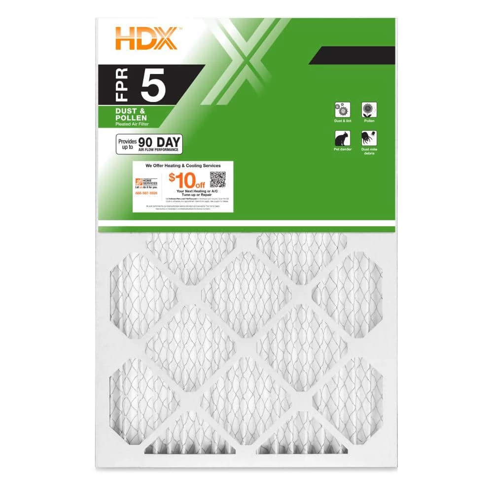 HDX 14 in. x 25 in. x 1 in. Standard Pleated Air Filter FPR 5 1 HDX 14 in. x 25 in. x 1 in. Standard Pleated Air Filter FPR 5