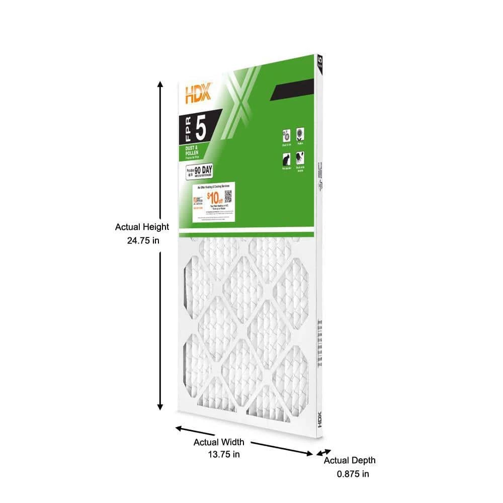 HDX 14 in. x 25 in. x 1 in. Standard Pleated Air Filter FPR 5 2 HDX 14 in. x 25 in. x 1 in. Standard Pleated Air Filter FPR 5 - Image 2
