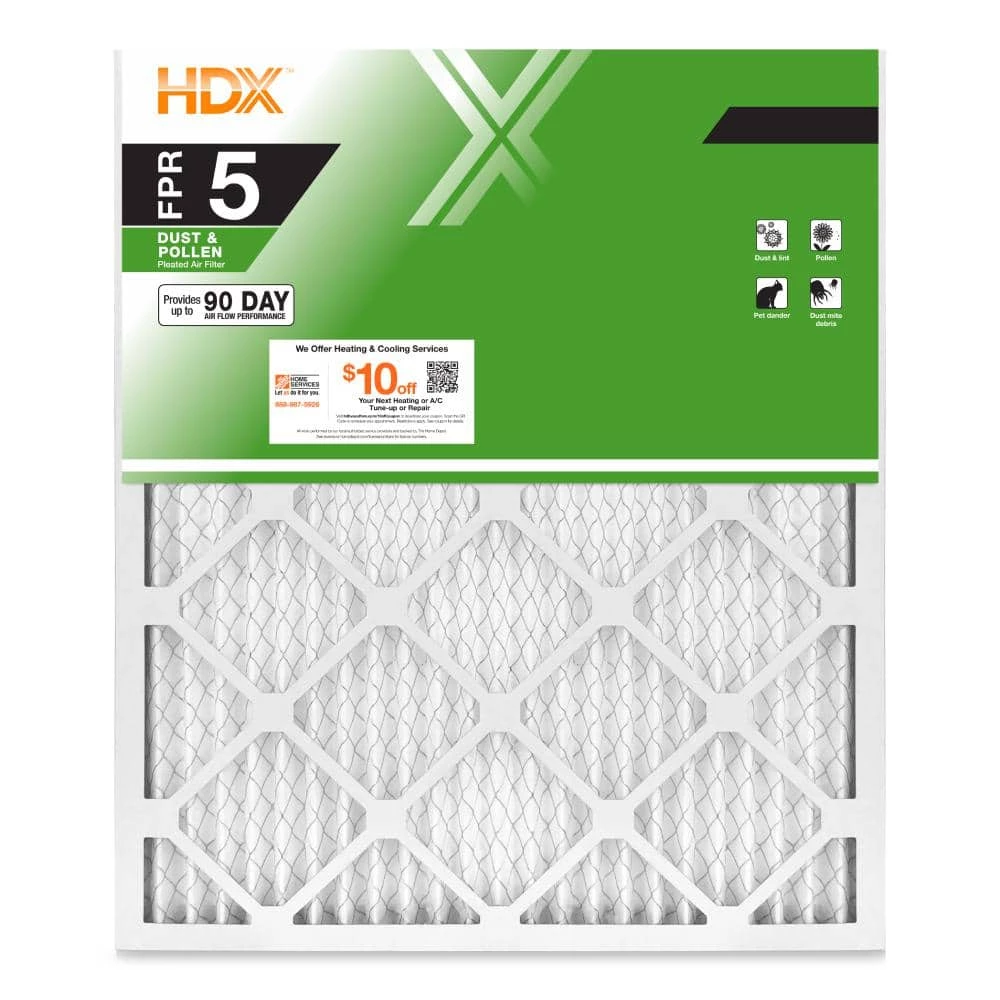 HDX 16 in. x 20 in. x 1 in. Standard Pleated Air Filter FPR 5 1 HDX 16 in. x 20 in. x 1 in. Standard Pleated Air Filter FPR 5