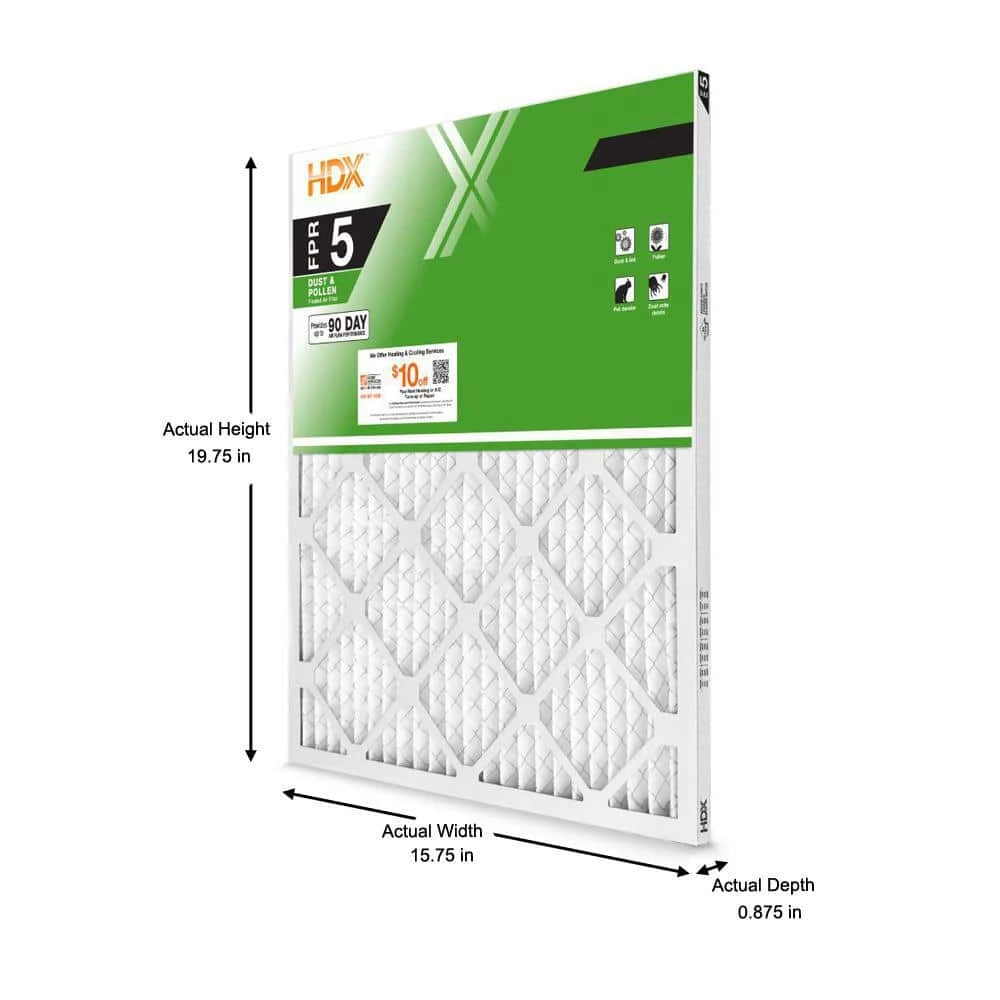 HDX 16 in. x 20 in. x 1 in. Standard Pleated Air Filter FPR 5 2 HDX 16 in. x 20 in. x 1 in. Standard Pleated Air Filter FPR 5 - Image 2