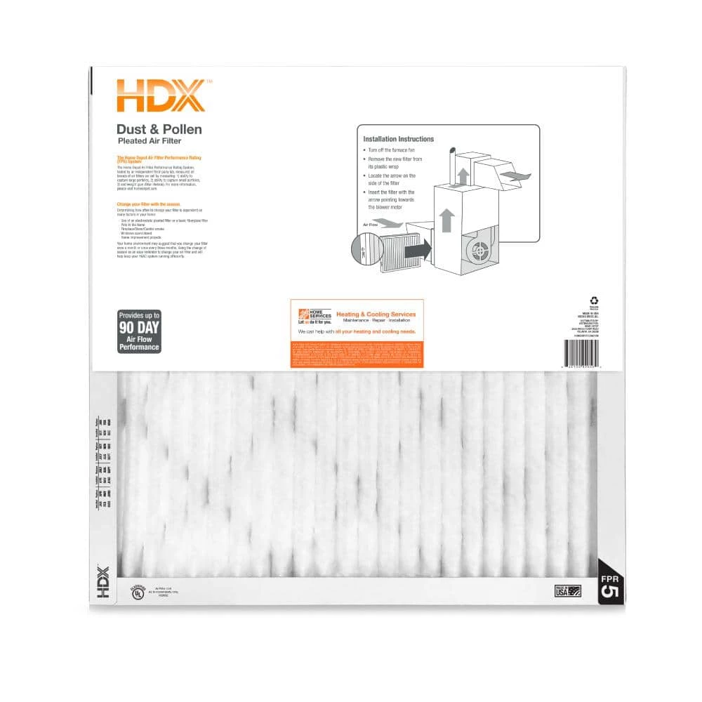 HDX 20 in. x 20 in. x 1 in. Standard Pleated Air Filter FPR 5 3 HDX 20 in. x 20 in. x 1 in. Standard Pleated Air Filter FPR 5 - Image 3