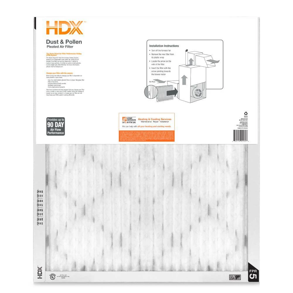 HDX 24 in. x 30 in. x 1 in. Standard Pleated Air Filter FPR 5 3 HDX 24 in. x 30 in. x 1 in. Standard Pleated Air Filter FPR 5 - Image 3