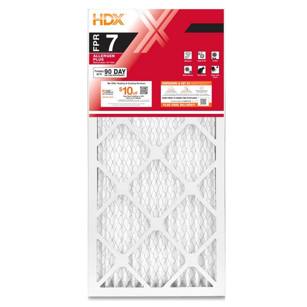 HDX 14 in. x 30 in. x 1 in. Allergen Plus Pleated Air Filter FPR 7 1 HDX 14 in. x 30 in. x 1 in. Allergen Plus Pleated Air Filter FPR 7