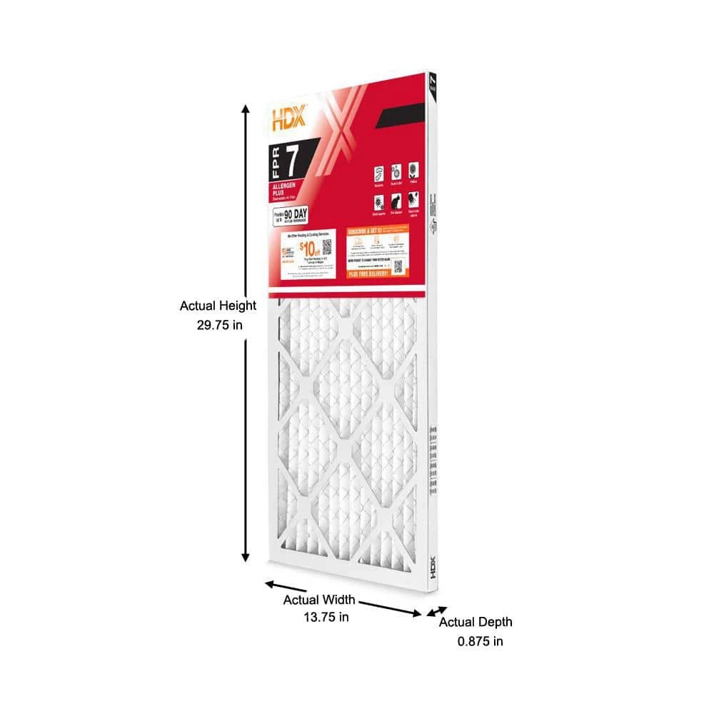 HDX 14 in. x 30 in. x 1 in. Allergen Plus Pleated Air Filter FPR 7 2 HDX 14 in. x 30 in. x 1 in. Allergen Plus Pleated Air Filter FPR 7 - Image 2