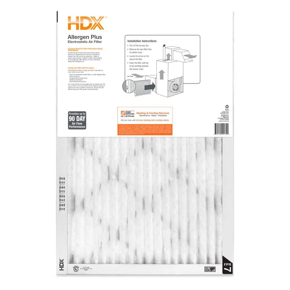 HDX 16 in. x 25 in. x 1 in. Allergen Plus Pleated Air Filter FPR 7 3 HDX 16 in. x 25 in. x 1 in. Allergen Plus Pleated Air Filter FPR 7 - Image 3
