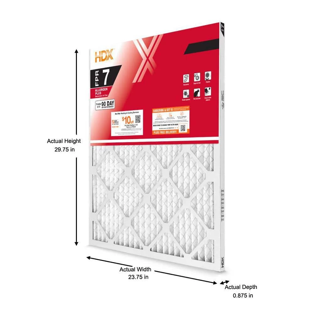 HDX 24 in. x 30 in. x 1 in. Allergen Plus Pleated Air Filter FPR 7 2 HDX 24 in. x 30 in. x 1 in. Allergen Plus Pleated Air Filter FPR 7 - Image 2