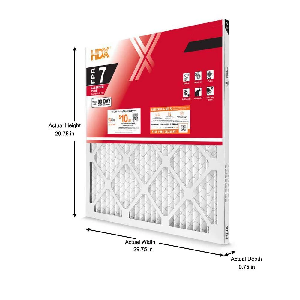 HDX 30 in. x 30 in. x 1 in. Allergen Plus Pleated Air Filter FPR 7 6 HDX 30 in. x 30 in. x 1 in. Allergen Plus Pleated Air Filter FPR 7 - Image 6