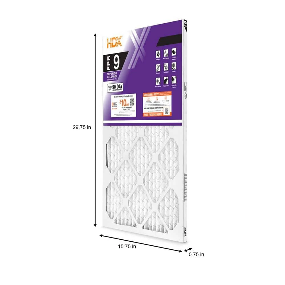 HDX 16 in. x 30 in. x 1 in. Superior Pleated Air Filter FPR 9 2 HDX 16 in. x 30 in. x 1 in. Superior Pleated Air Filter FPR 9 - Image 2