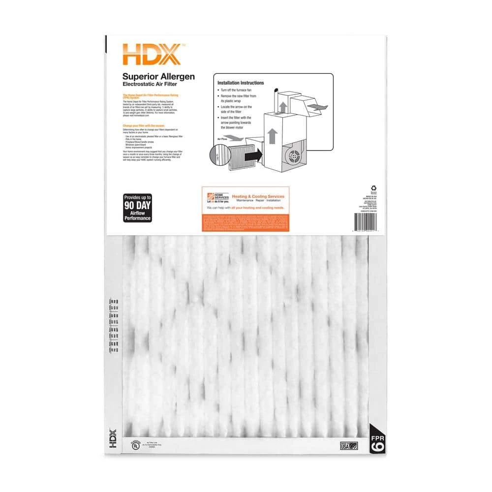 HDX 18 in. x 30 in. x 1 in. Superior Pleated Air Filter FPR 9 3 HDX 18 in. x 30 in. x 1 in. Superior Pleated Air Filter FPR 9 - Image 3