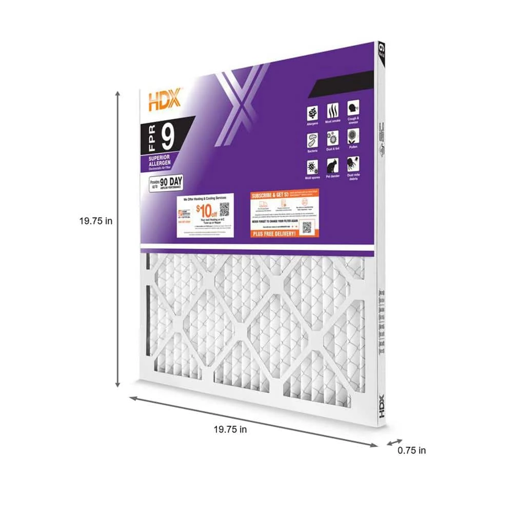 HDX 20 in. x 20 in. x 1 in. Superior Pleated Air Filter FPR 9 2 HDX 20 in. x 20 in. x 1 in. Superior Pleated Air Filter FPR 9 - Image 2