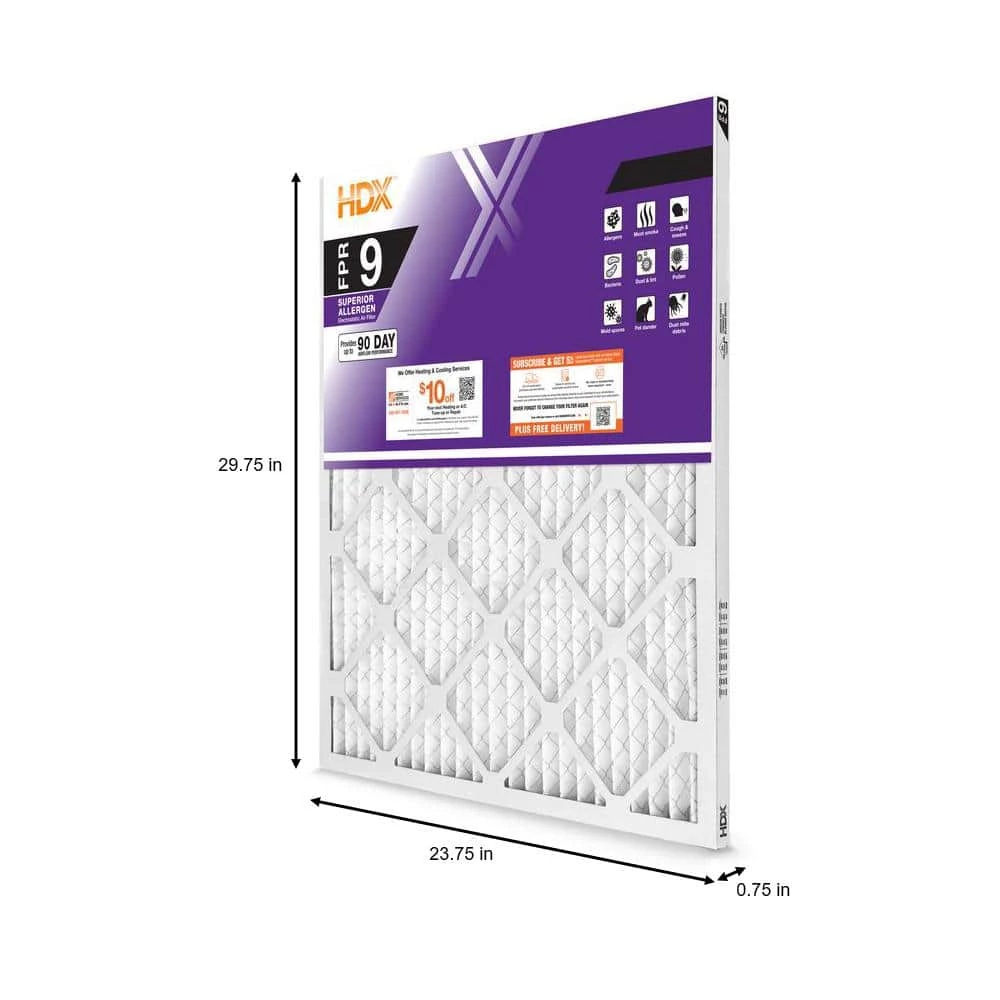 HDX 24 in. x 30 in. x 1 in. Superior Pleated Air Filter FPR 9 2 HDX 24 in. x 30 in. x 1 in. Superior Pleated Air Filter FPR 9 - Image 2