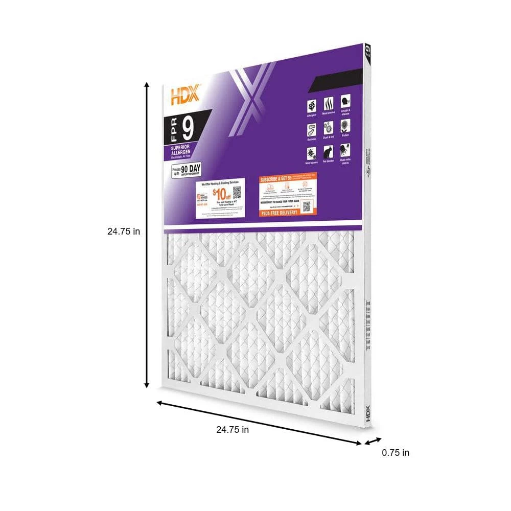 HDX 25 in. x 25 in. x 1 in. Superior Pleated Air Filter FPR 9 2 HDX 25 in. x 25 in. x 1 in. Superior Pleated Air Filter FPR 9 - Image 2