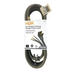 HDX 6 ft. 50 Amp 3-Prong Range Power Cord