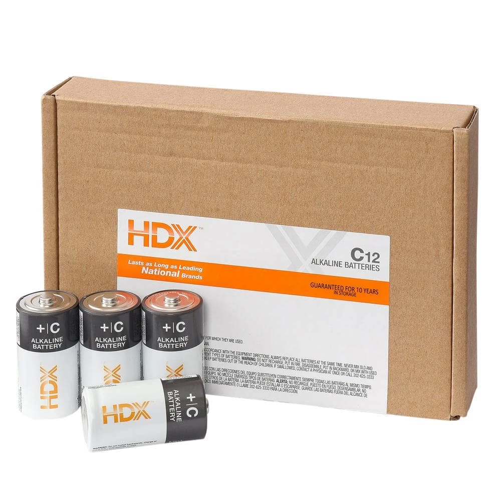HDX Alkaline C Battery (12-Pack) 1 HDX Alkaline C Battery (12-Pack)