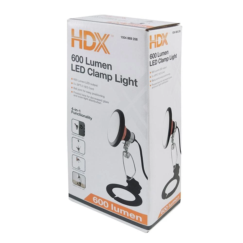 HDX 600 Lumens Integrated LED Clamplight 4 HDX 600 Lumens Integrated LED Clamplight - Image 4
