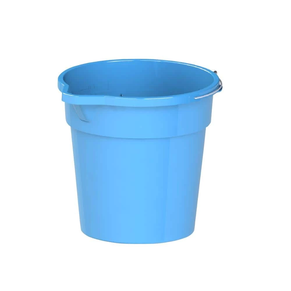 HDX 14 Qt. Blue Round Plastic Bucket with Steel Handle 1 HDX 14 Qt. Blue Round Plastic Bucket with Steel Handle