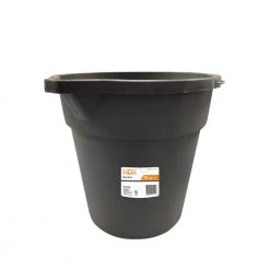 HDX 14 qt. Gray Round Plastic Cleaning Bucket with Steel Handle