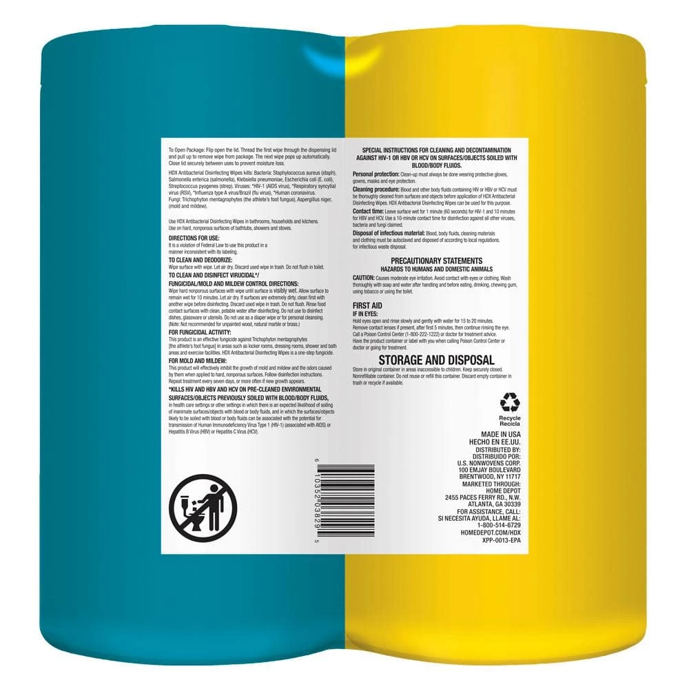 HDX 75-Count Fresh Scent and Lemon Scent Disinfecting Wipes (8-Pack) 2 HDX 75-Count Fresh Scent and Lemon Scent Disinfecting Wipes (8-Pack) - Image 2
