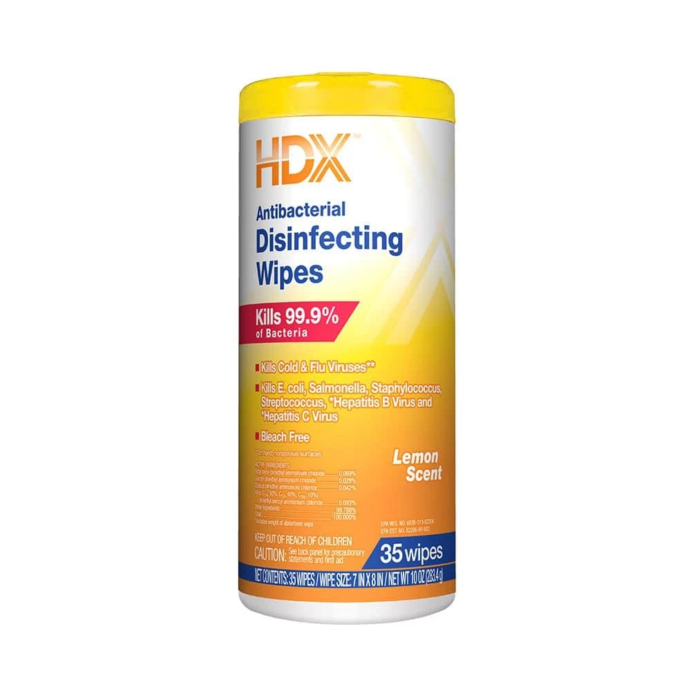 HDX 35-Count Fresh Scent and Lemon Scent Disinfecting Wipes (6-Pack) 2 HDX 35-Count Fresh Scent and Lemon Scent Disinfecting Wipes (6-Pack) - Image 2
