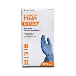 HDX 120-CT Disposable Nitrile Gloves -HDX Sales hdx disposable gloves hdxgnpr120 44 1000