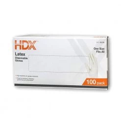 HDX 100-Count Disposable Latex Gloves 10 HDX 100-Count Disposable Latex Gloves -HDX Sales hdx disposable gloves szm 432202 44 1000