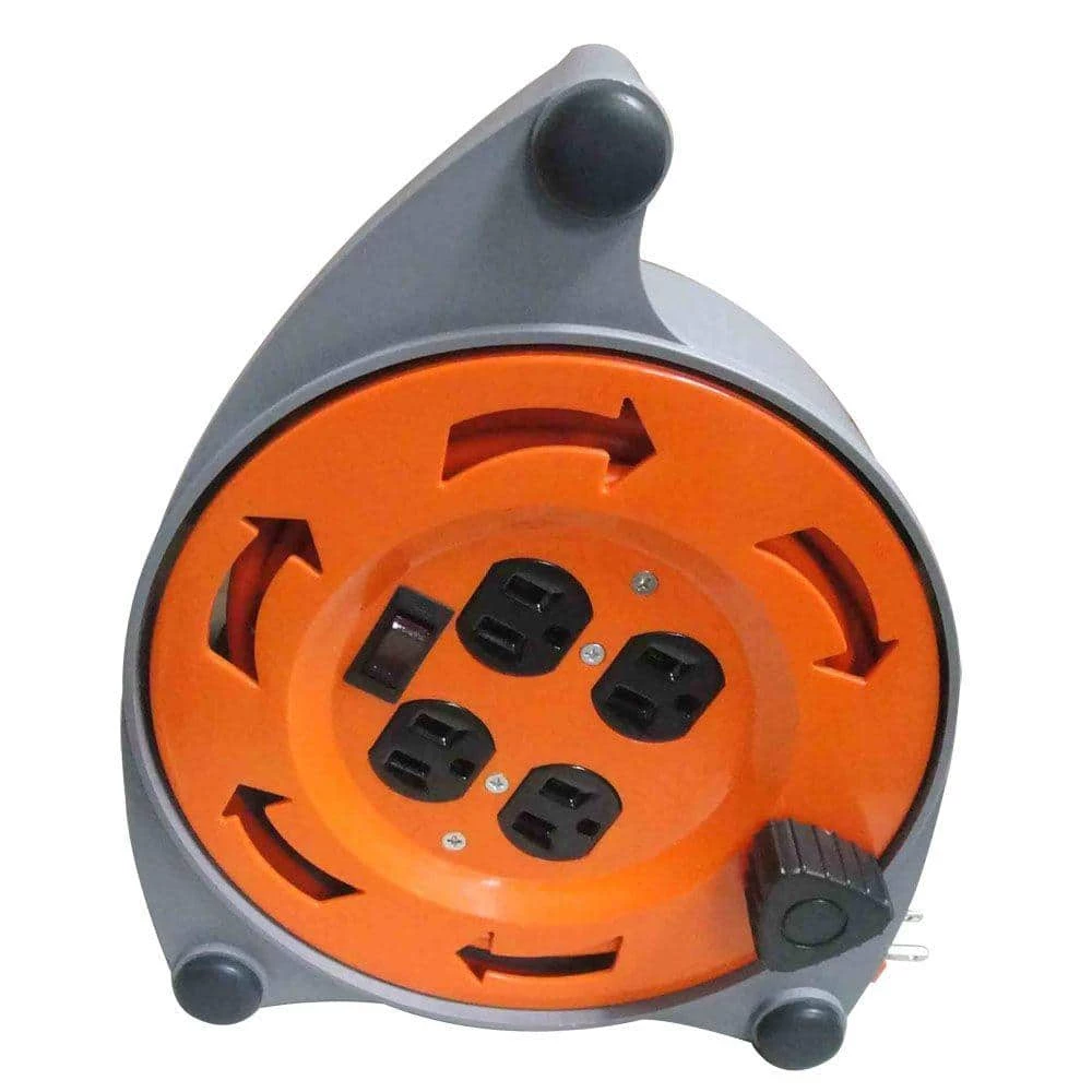 HDX 20 ft. 16/3 Retractable Extension Cord Reel with 4-Outlets 1 HDX 20 ft. 16/3 Retractable Extension Cord Reel with 4-Outlets