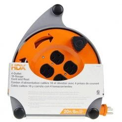 HDX 20 ft. 16/3 Retractable Extension Cord Reel with 4-Outlets 7 HDX 20 ft. 16/3 Retractable Extension Cord Reel with 4-Outlets -HDX Sales hdx extension cord reels cr 002 a0 1000