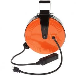 HDX 30 ft. 16/3 Heavy-Duty Retractable Extension Cord Reel with 3-Outlets