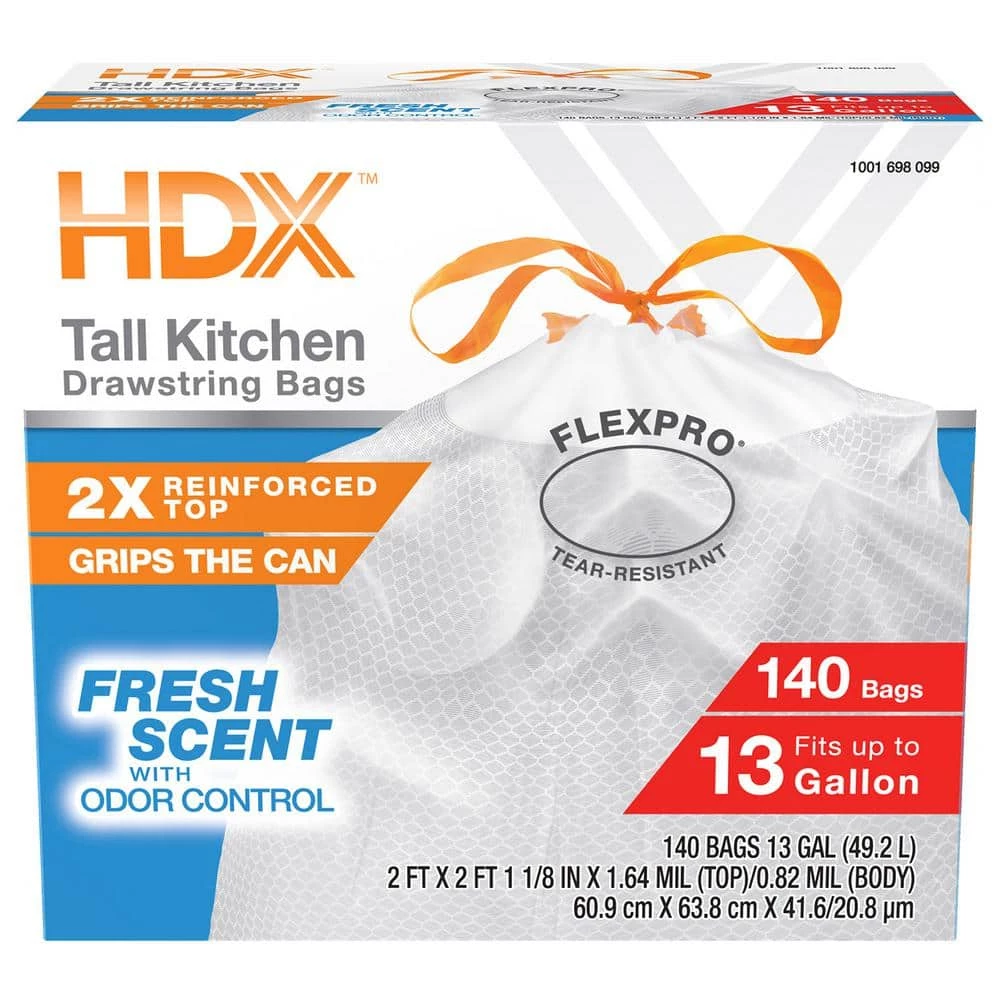 HDX FlexPro 13 Gal. Reinforced Top Fresh Scent Kitchen Trash Bag (560-Count) 7 HDX FlexPro 13 Gal. Reinforced Top Fresh Scent Kitchen Trash Bag (560-Count) - Image 7