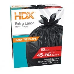 HDX 50 Gal. Wave Cut Extra Large Trash Bags (100-Count) 17 HDX 50 Gal. Wave Cut Extra Large Trash Bags (100-Count) -HDX Sales hdx garbage bags hd50wce050b 2pk 1f 1000
