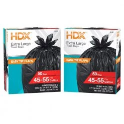 HDX 50 Gal. Wave Cut Extra Large Trash Bags (100-Count)