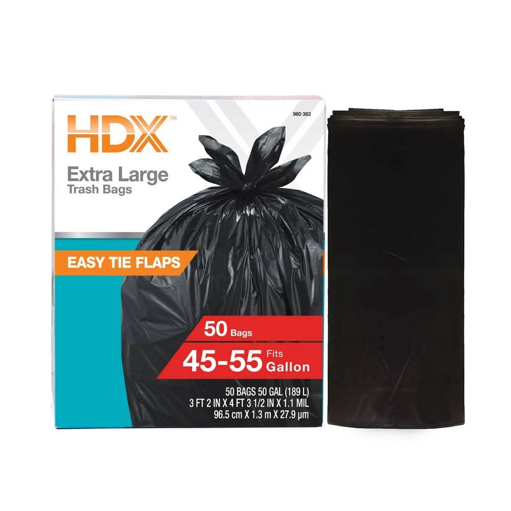 HDX 50 Gal. Wave Cut Extra Large Trash Bags (100-Count) 5 HDX 50 Gal. Wave Cut Extra Large Trash Bags (100-Count) - Image 5