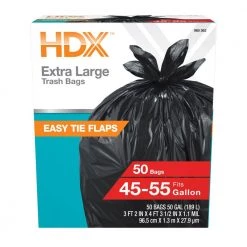 HDX 50 Gal. Wave Cut Extra-Large Trash Bags (200-Count) -HDX Sales hdx garbage bags hd50wce050b 4pk c3 1000