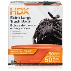HDX 50 Gal. Black Extra Large Trash Bags (50-Count)