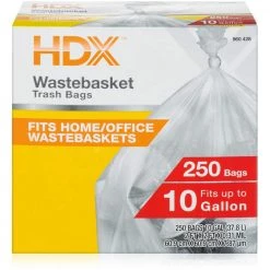 HDX 10 Gal. Clear Waste Liner Trash Bags (250-Count)