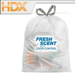 HDX 13 Gal. White Fresh Scent Drawstring Trash Bags (300-Count) -HDX Sales hdx garbage bags hdx13gdsfr50c2 4f 1000