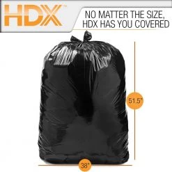 HDX 50 Gal. Black Extra Large Trash Bags (100-Count) -HDX Sales hdx garbage bags hdx50gb100 2pk 40 1000