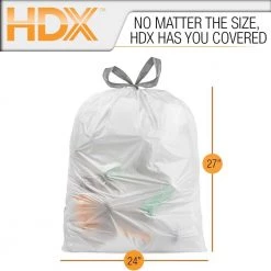 HDX 13 Gal. FLEX White Drawstring Kitchen Trash Bags (150 Count) -HDX Sales hdx garbage bags hdx716866 1f 1000