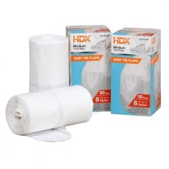 HDX 8 Gal. White Medium Trash Bag (100-Count) 10 HDX 8 Gal. White Medium Trash Bag (100-Count) -HDX Sales hdx garbage bags hdx8g50combo2 1f 1000